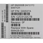 HP SAN Switch SN3000B 16Gbit 12 Active Ports 1x PSU - QW937A 684428-001