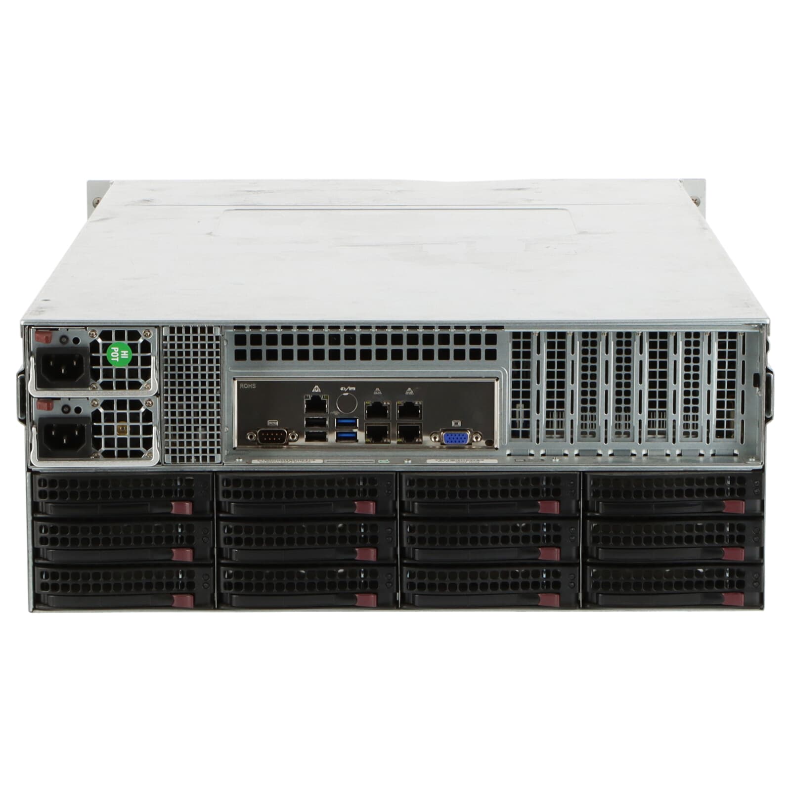 Supermicro CSE-847 4U 36-Bay Server Chassis – SAS2 Backplanes, 2x 1400W PSU, Trays