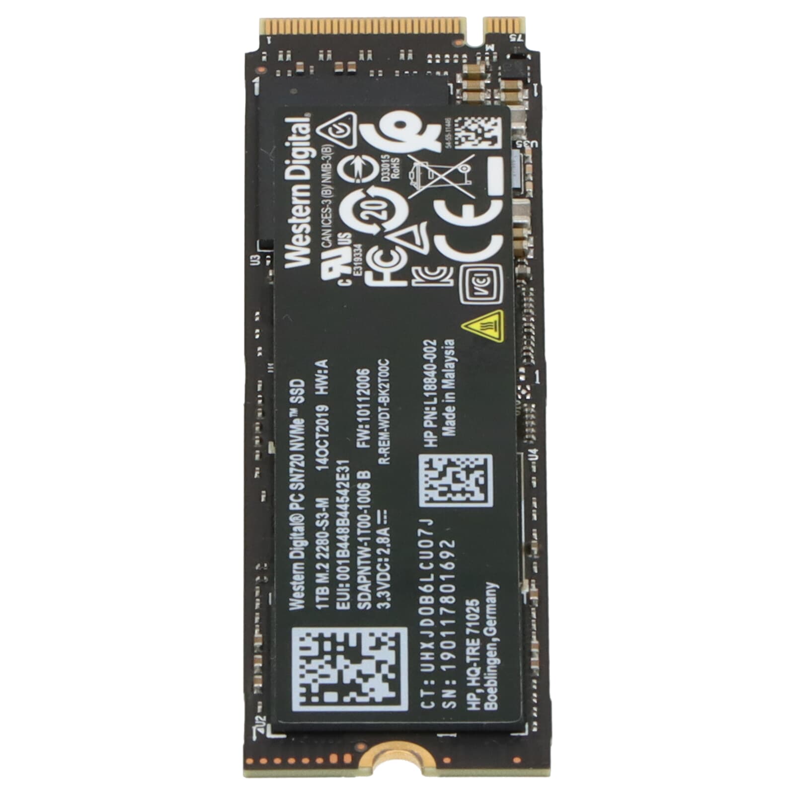 HP NVMe SSD SN720 1TB M.2 2280 PCIe 3.0 x4 - L64828-001