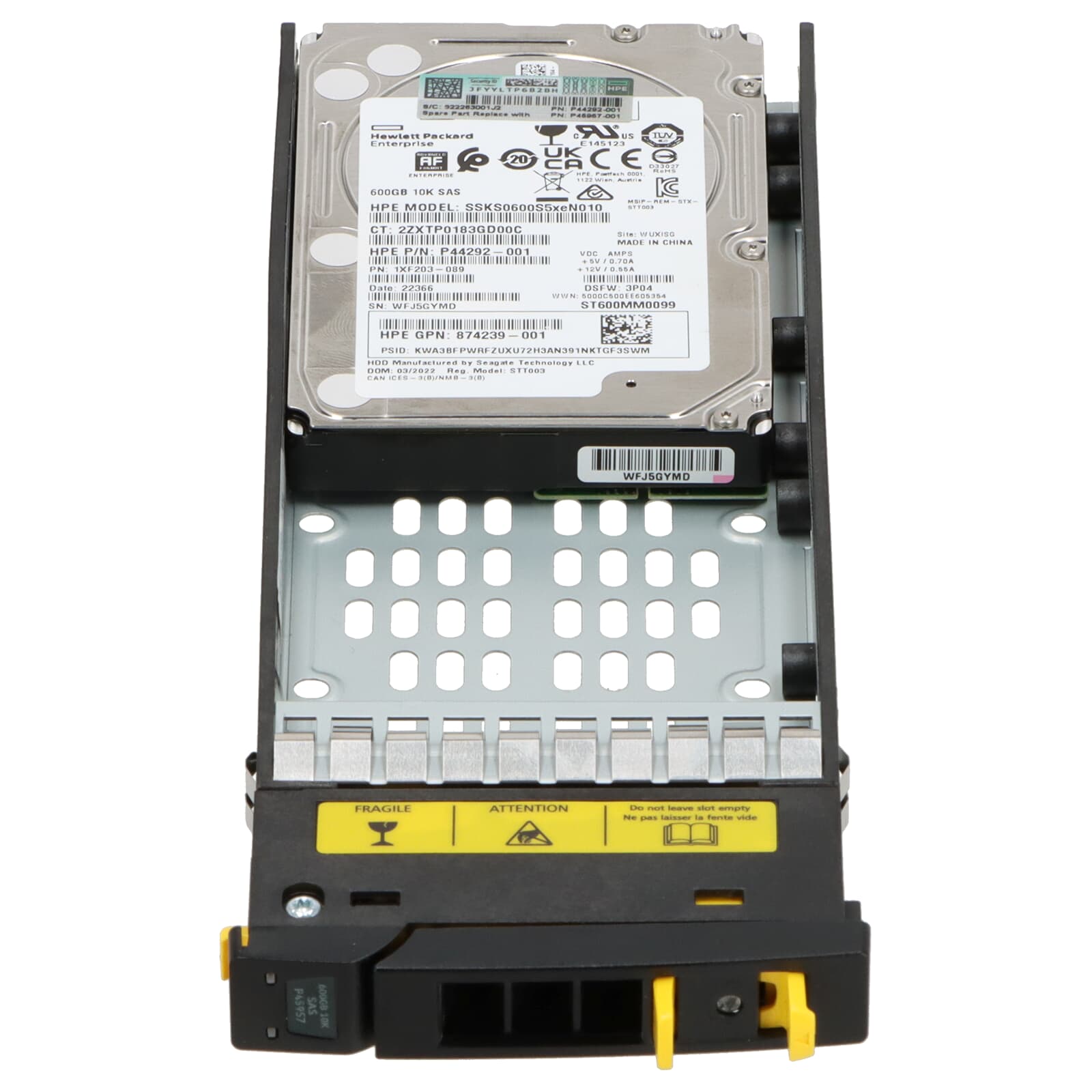 HPE SAS Hard Drive 600GB 10k SAS 12G SFF 3PAR 8000 - P45957