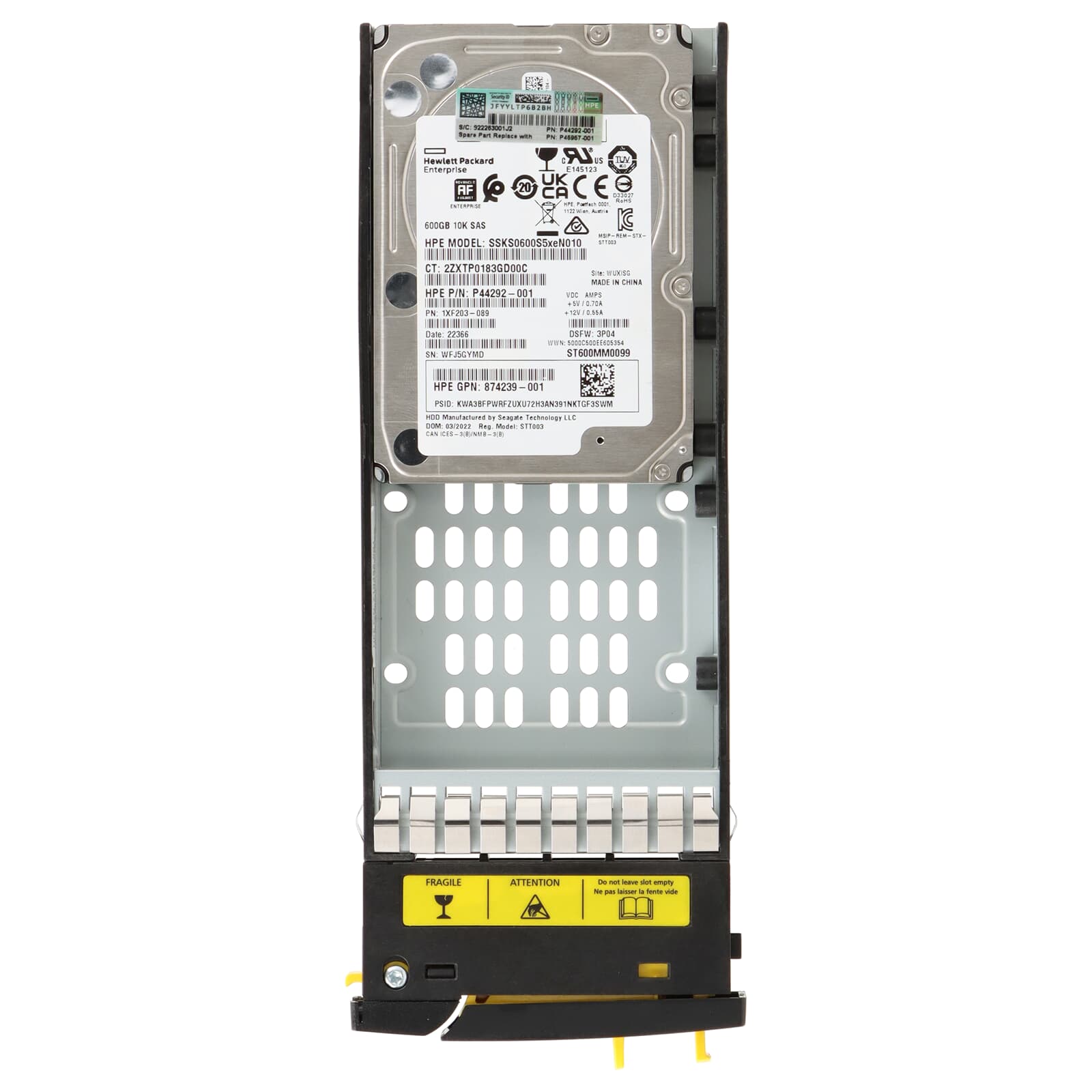 HPE SAS Hard Drive 600GB 10k SAS 12G SFF 3PAR 8000 - P45957