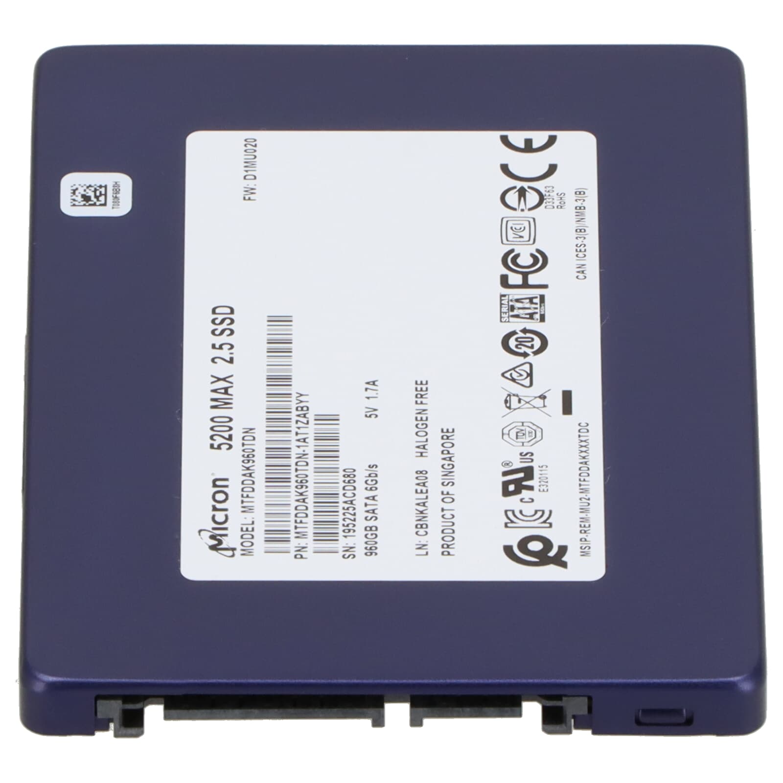 Dell 5060 New Micron 5200 MAX 960GB SSD 2.5" 6Gbps SATA Mtfddak960tdn 1at1zabyy
