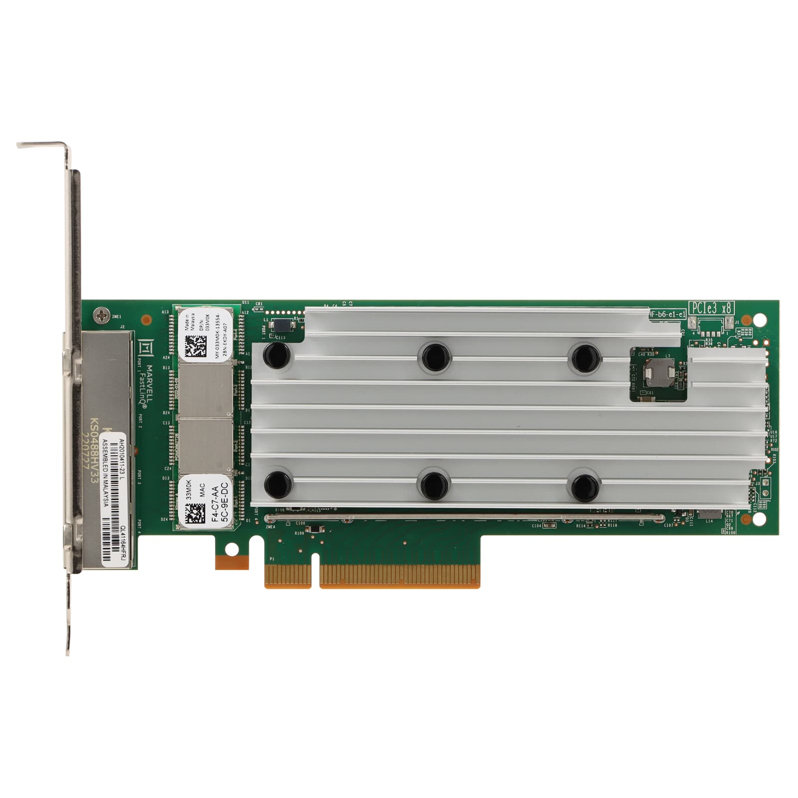thumbnail image 2 of Dell QLogic FastLinQ QL41164HFRJ QUAD Port PCI-E 10GbE Ethernet Adapter – 33M0K 2 of 6