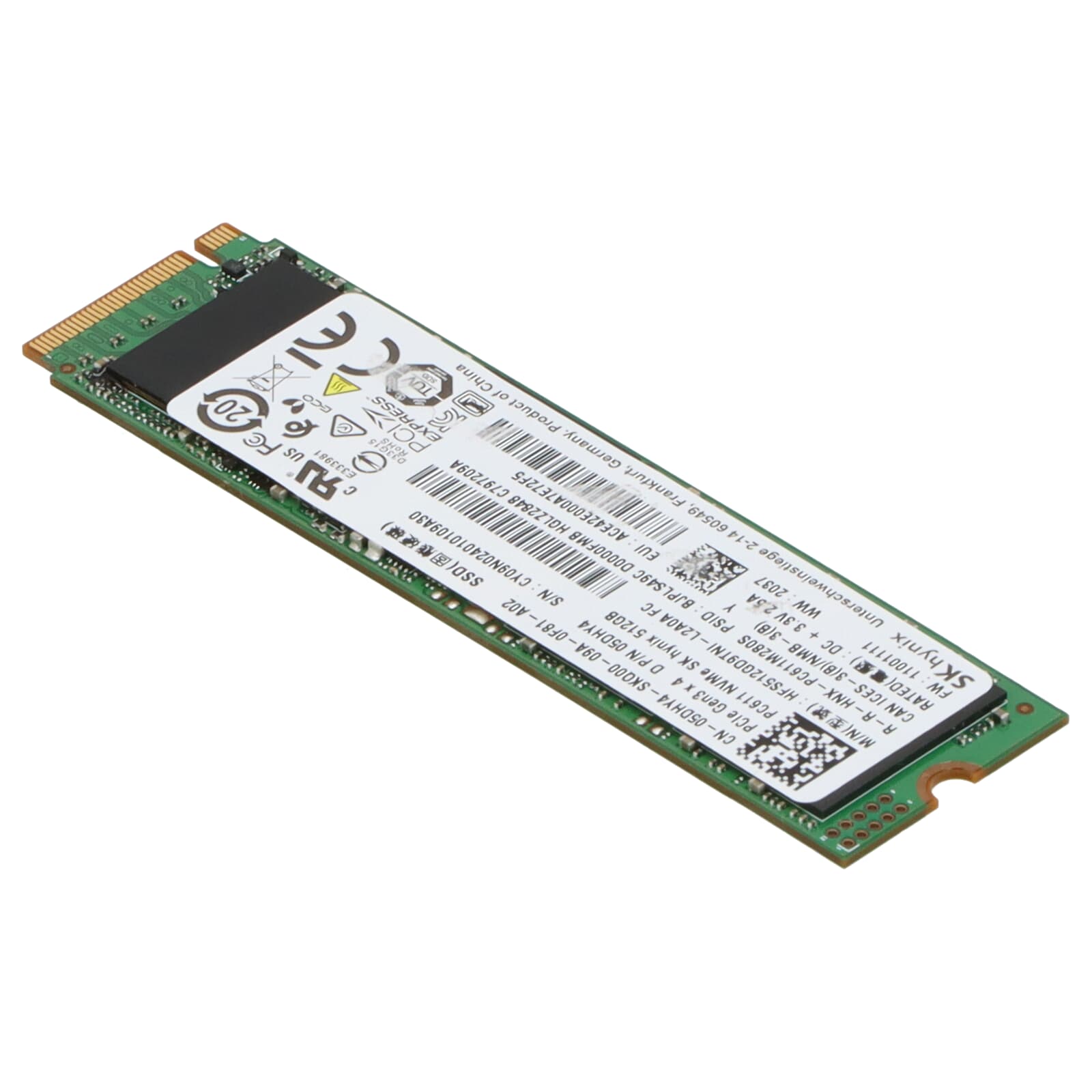 Dell PC611 512GB M 2 2280 PCIe 3 0 X4 NVMe SSD 5DHY4 HFS512GD9TNI L2A0A