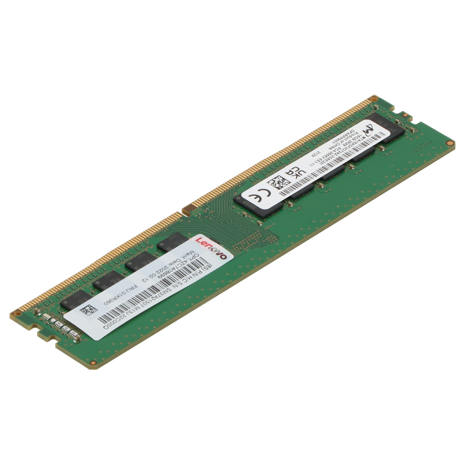 Lenovo DDR4 RAM 16GB PC4-2666V ECC UDIMM 2R - 01KR360