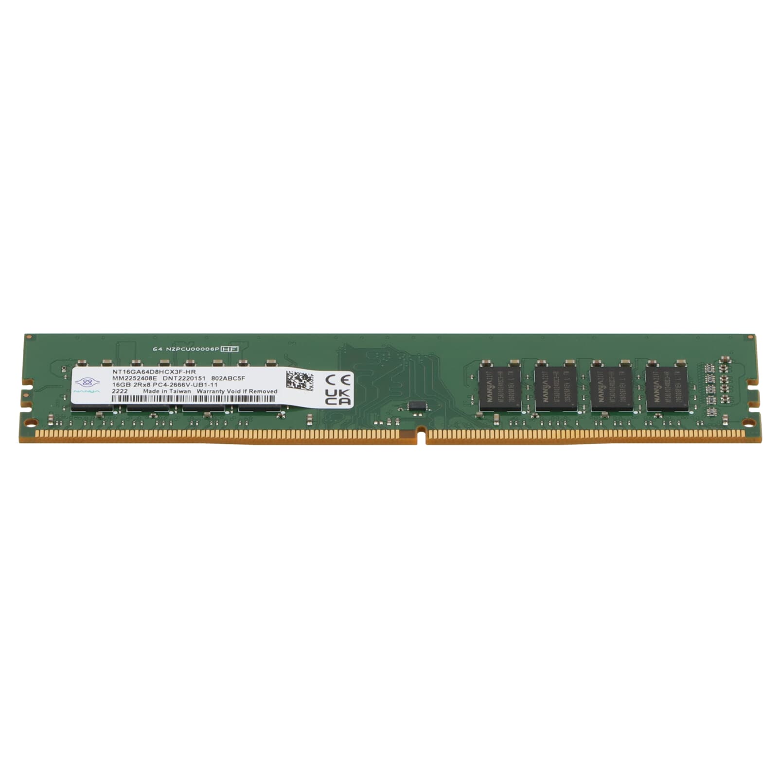 Nanya 16GB PC4-2666V DDR4-RAM UDIMM 2R - NT16GA64D8HCX3F-HR