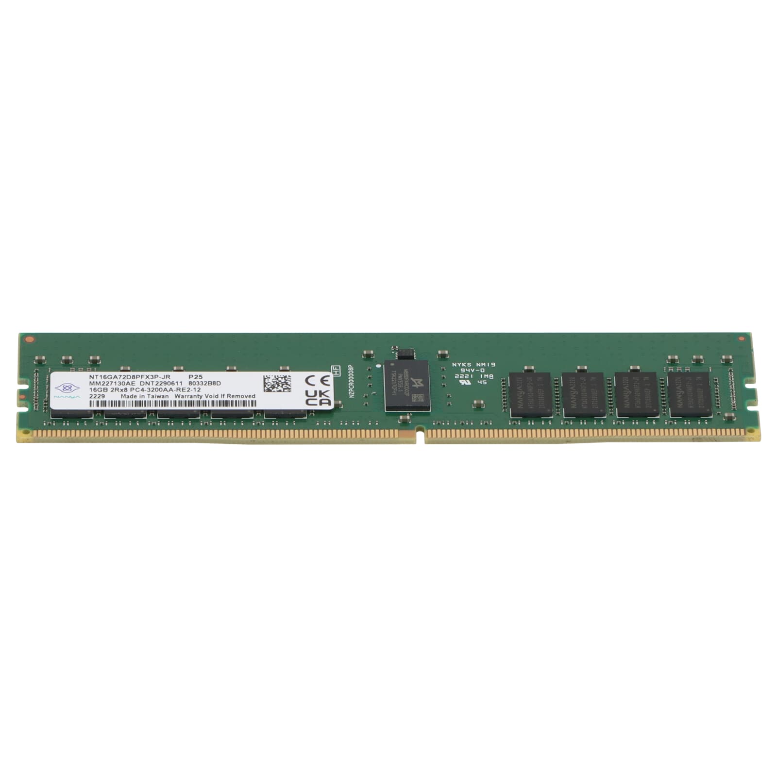 メモリー Nanya DDR4-3200 16GB Nanya 16GB PC4-3200AA DDR4-RAM RDIMM 2R - NT16GA72D8PFX3P-JR