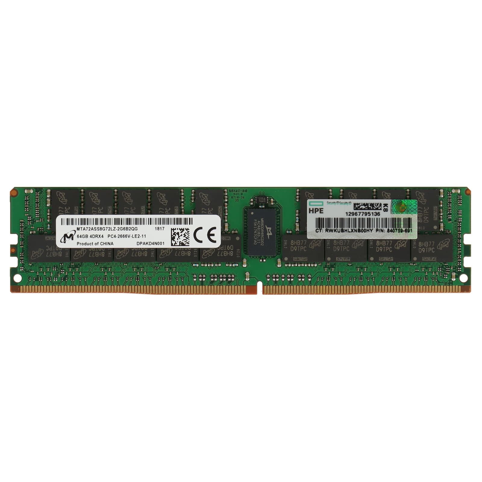 HPE 64GB PC4-2666V DDR4-RAM ECC LRDIMM 4R - 840759-691 P00603-001 ...