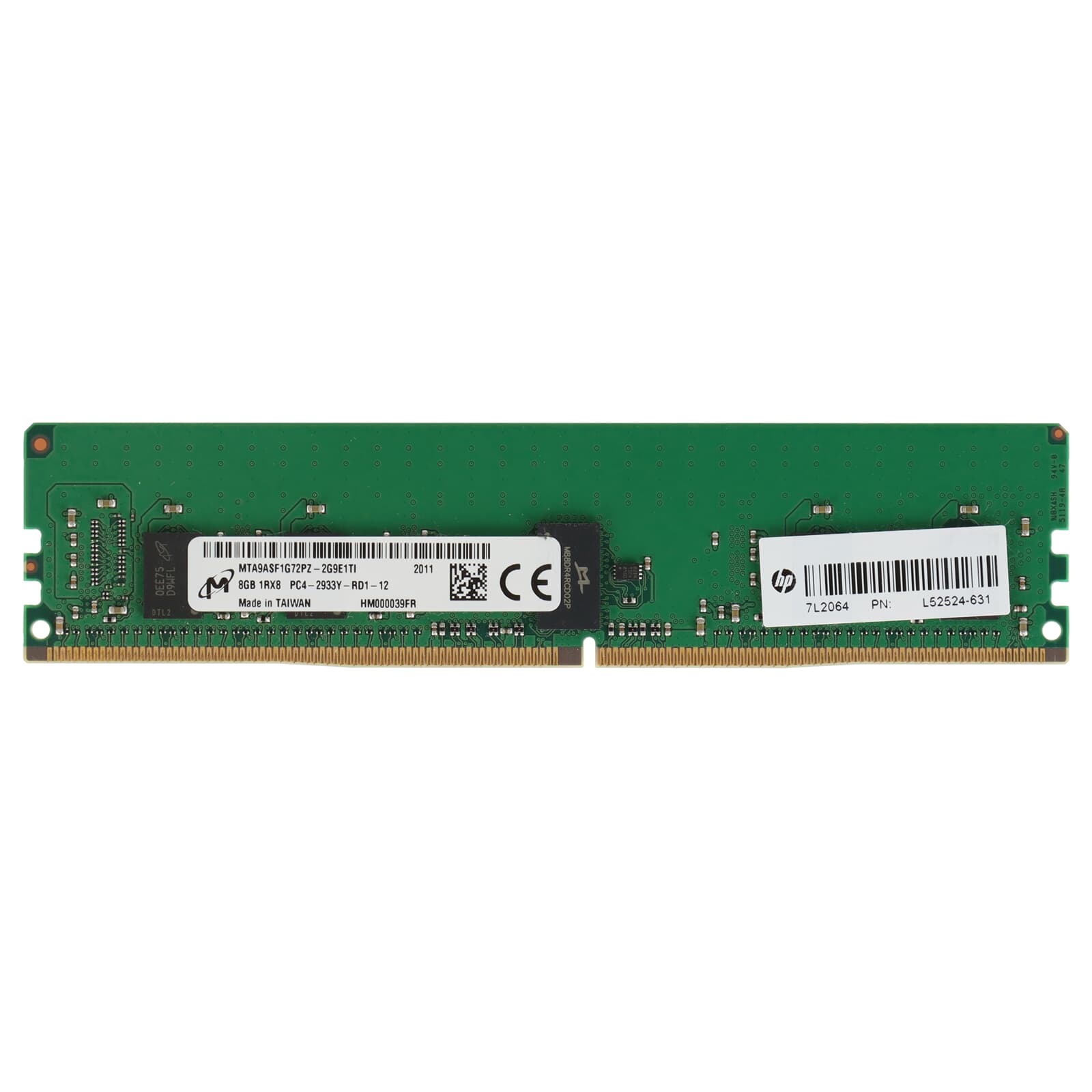 HP 8GB PC4-2933Y DDR4-RAM ECC RDIMM 1R - L52524-631 MTA9ASF1G72PZ-2G9