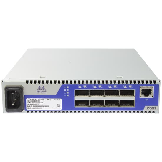 Mellanox InfiniBand Switch 8x QSFP+ 40Gbit QDR incl Brackets IS5022 851-0167-01