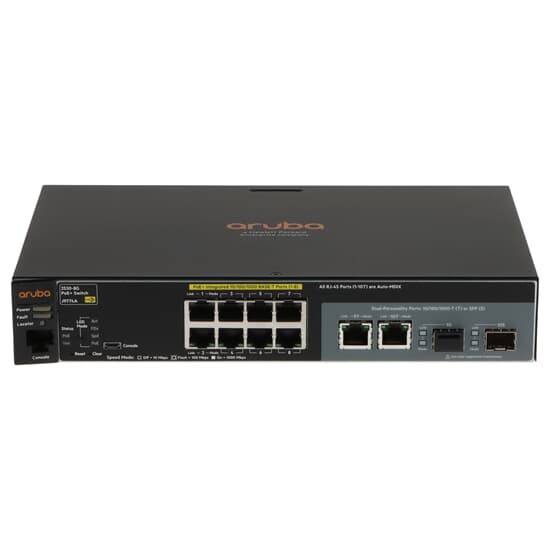 HPE Aruba 2530-8G PoE+ Switch 8x 1GbE 2x 1GbE Combo excl. PSU - J9774A  B-Ware