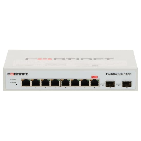 Fortinet FortiSwitch 108E 8x 1GbE RJ45 2x 1GbE SFP - FS-108E P21371-01-01