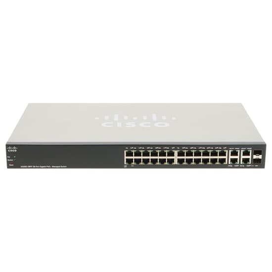 Cisco Switch 24x 1GbE PoE+ 4x 1GbE 2x SFP 1GbE w/o Bracket - SG300-28PP-K9