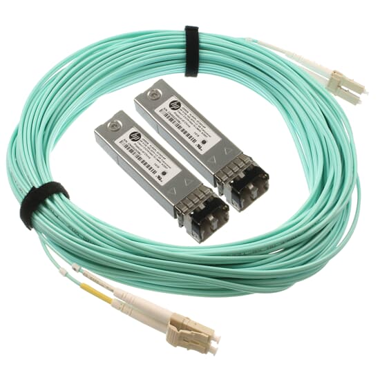 HP Glasfaser Kit 2x 10GbE Transceiver SR SFP+ 850nm JD092B inkl 5M Kabel OM3