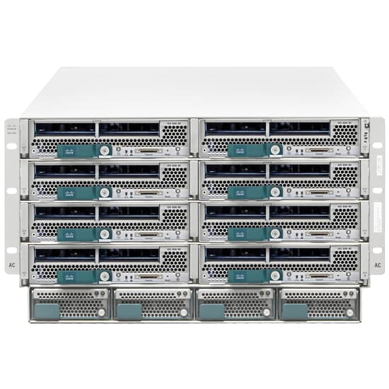 Cisco Blade Enclosure UCS 5108 + 8x B200 M2 2x 6-Core X5675 3,06GHz 128GB 600GB