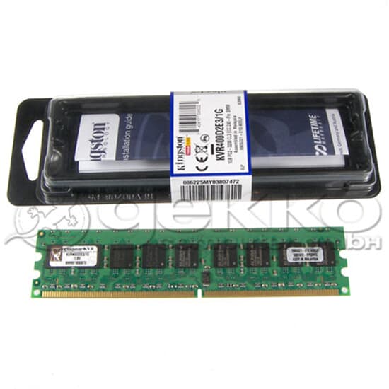 Kingston DDR2-RAM 1GB/PC2-3200U/ECC/CL3 - KVR400D2E3/1G