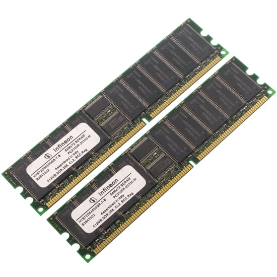 Infineon DDR-RAM 1GB Kit 2x 512MB PC2100R ECC CL2 - HYS72D64500GR-7-B