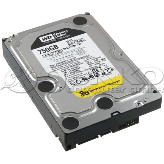Western Digital SATA hard drive 750GB 7.2k SATA2 3.5" WD7502ABYS-02A6B0 NEW