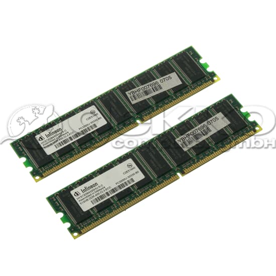 Infineon DDR-RAM 1GB Kit 2x512MB/PC3200U/ECC/CL3