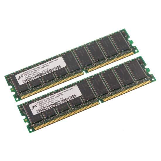 Micron DDR-RAM 512MB Kit 2x 256MB PC3200U ECC CL3 - MT9VDDT3272AG-40BG4