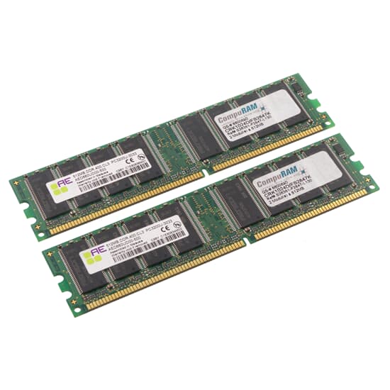 Aeneon DDR-RAM 1GB-Kit 2x512MB PC3200U CL3 - AED660UD00-500