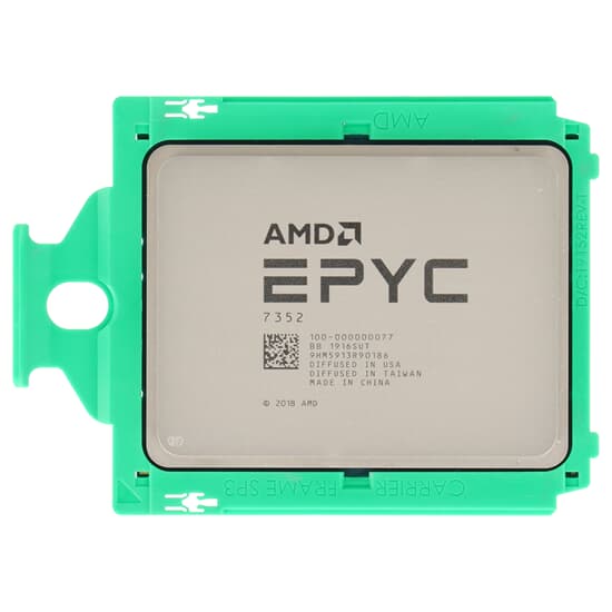 AMD EPYC 7352 CPU 24-Core 2,3GHz 128MB L3 155W SP3 - 100-000000077