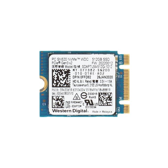 Dell PC SN520 512GB M.2 2230 PCIe 3.0 x2 NVMe SSD - FFD82 SDAPTUW-512G