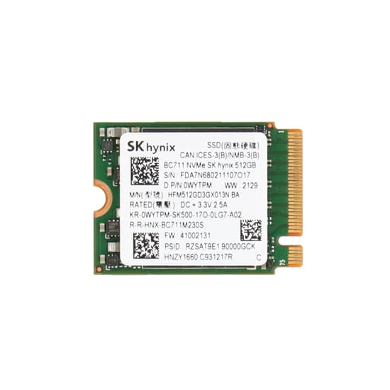 Dell BC711 512GB M.2 2230 PCIe 3.0 x4 NVMe SSD - WYTPM HFM512GD3GX013N
