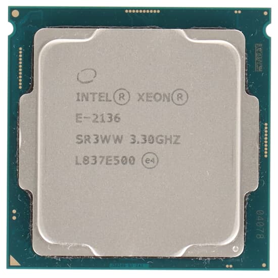 Intel Xeon E-2136 CPU 6-Core 3,3GHz 12MB 8GT/s 80W FCLGA1151 - SR3WW