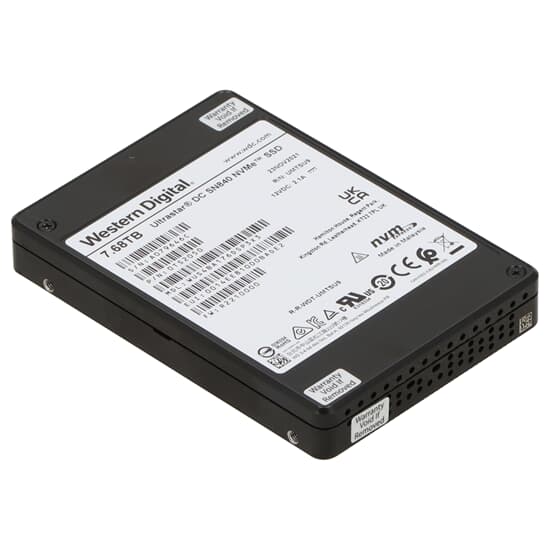 WD Ultrastar DC SN840 7.68TB U.3 PCIe 3.1 x4 2.5" NVMe SSD - WUS4BA176DSP3X3 0TS2050