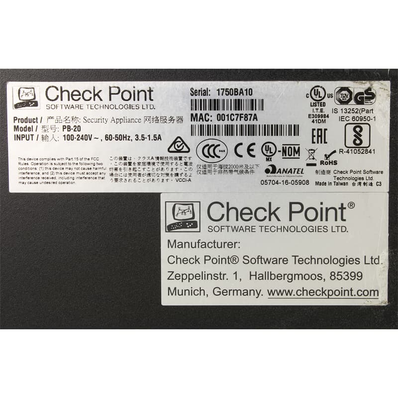 Check Point Security Appliance 5200 7,8 Gbps 6x 1GbE 16GB RAM CPAPSG5200NGTP GEKKO