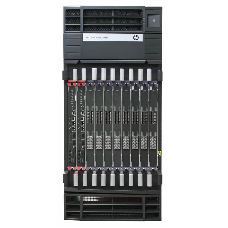 HP Switch 12508 Comware 7.10 2x MPU 9x Fabric 128x GEKKO