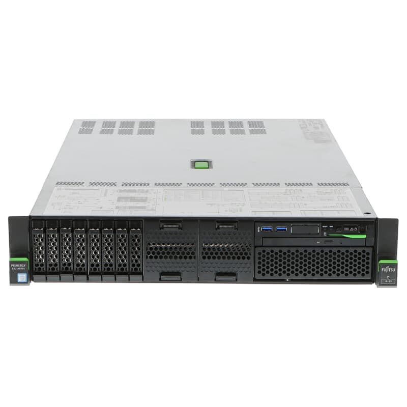 Fujitsu Primergy RX2540 M4 Server<br>2x Gold 6140 18C 2,3GHz<br>256GB RAM 8xSFF CP400i